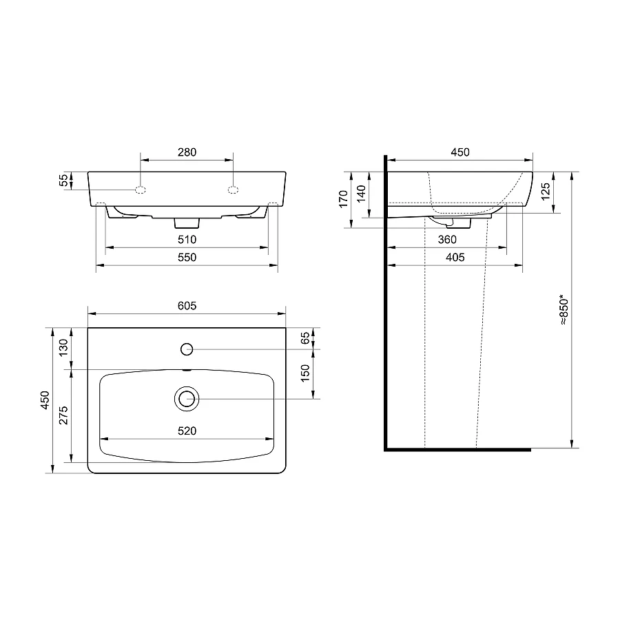 Умывальник Santek Нео 60 1.WH30.2.186