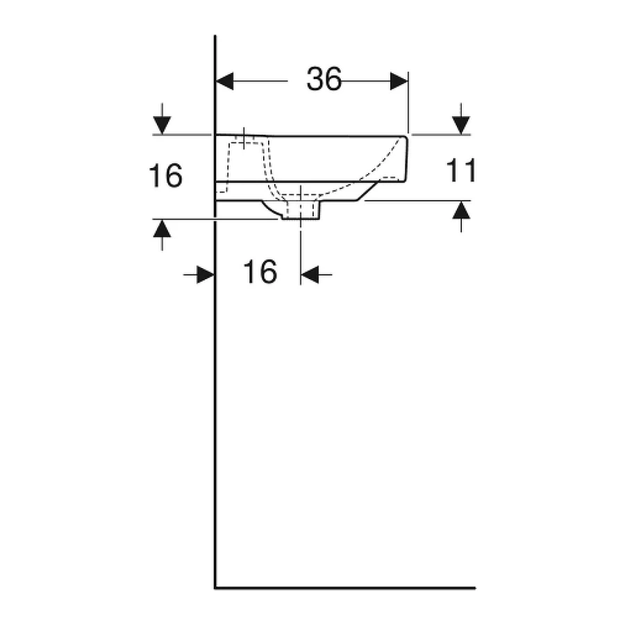 Раковина Geberit Smyle Square 500.222.01.1 45x36 см