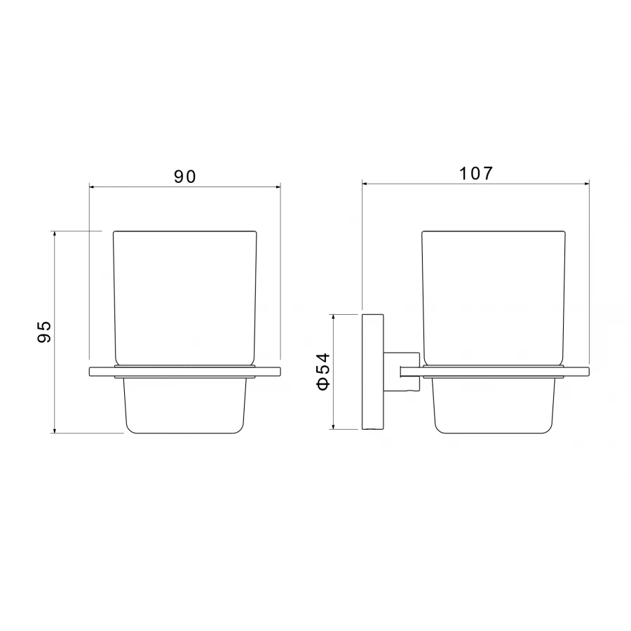 Стакан с держателем Aquatek Оберон матовый черный AQ4204MB