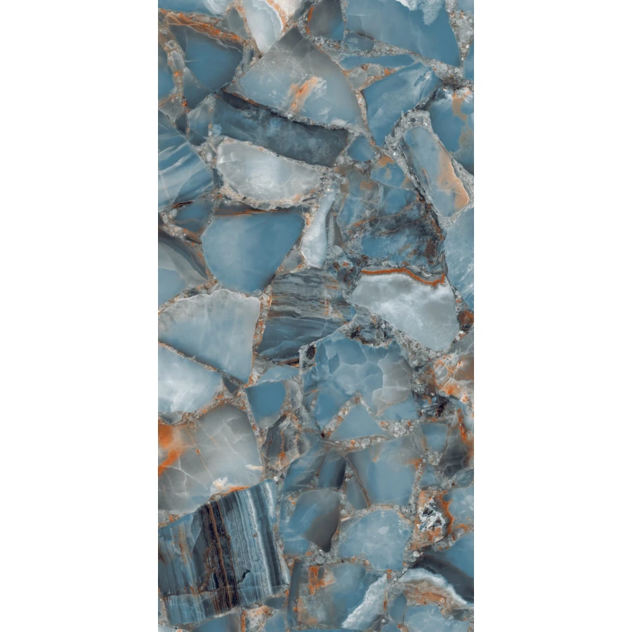 Керамогранит Seratonia Glossy Aqua Stone Dark темно-голубой 120х60 см