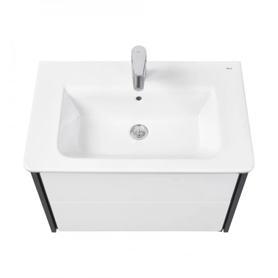 Тумба под раковину Roca Ronda 70 система push-to-open, белый глянец/антрацит ZRU9302964