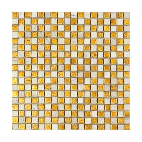 Мозаика из натурального камня Art&Natura Equilibrio сетка 15x15 глянцевая бежевая 027-1 30х30 см