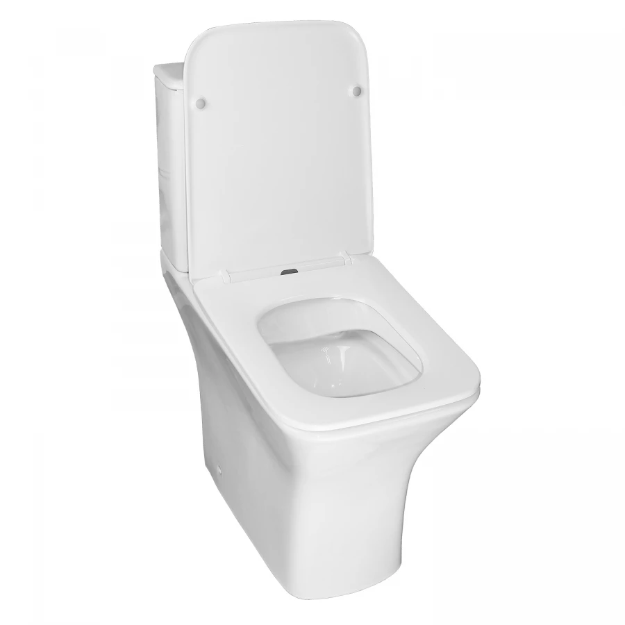 Унитаз-компакт Azario Fretta Round N напольный безободковый c быстросъемным сиденьем микролифт AZ-1038A N 34х65х77 см