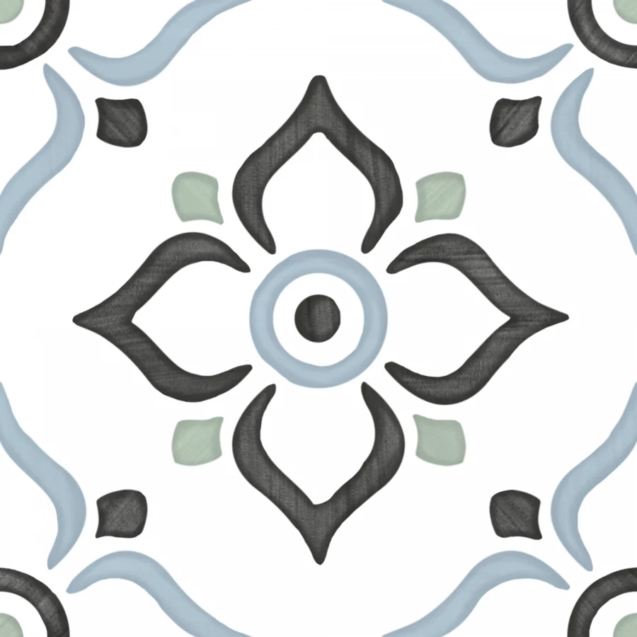 Керамогранит Harmony Peronda Tanger Blue Garden многоцветный 3356231086 12,3х12,3 см