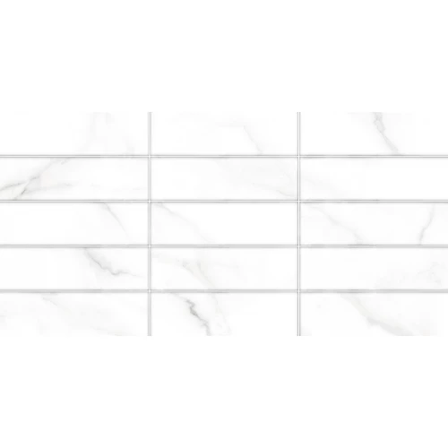 Плитка настенная ALMA Ceramica Bronks рельефная матовая белая TWA3060BRK17 60х30 см