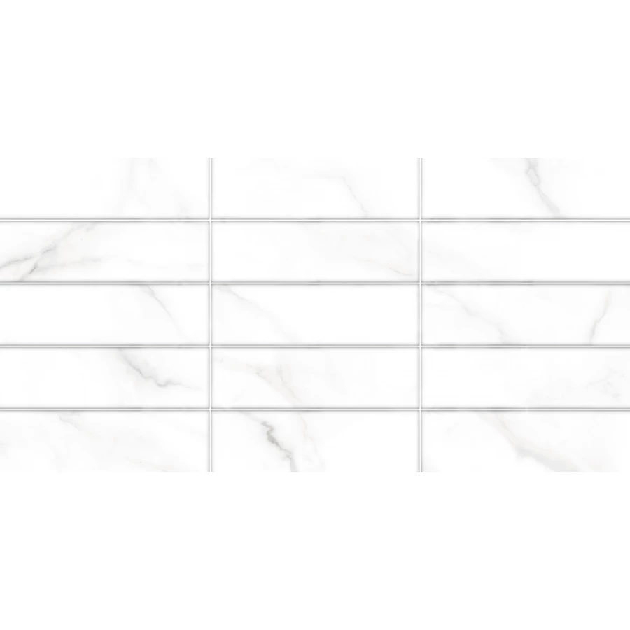 Плитка настенная ALMA Ceramica Bronks рельефная матовая белая TWA3060BRK17 60х30 см