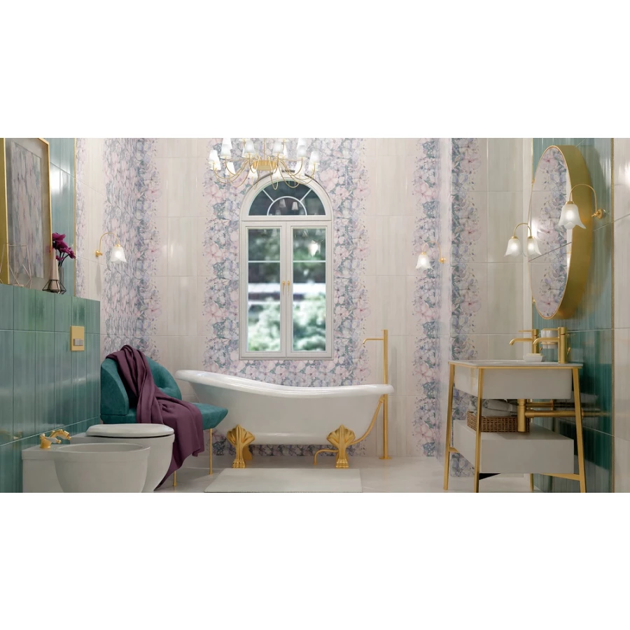 Декор Нефрит-Керамика Нормандия бирюзовый 07-00-5-10-01-71-857 50х25 см