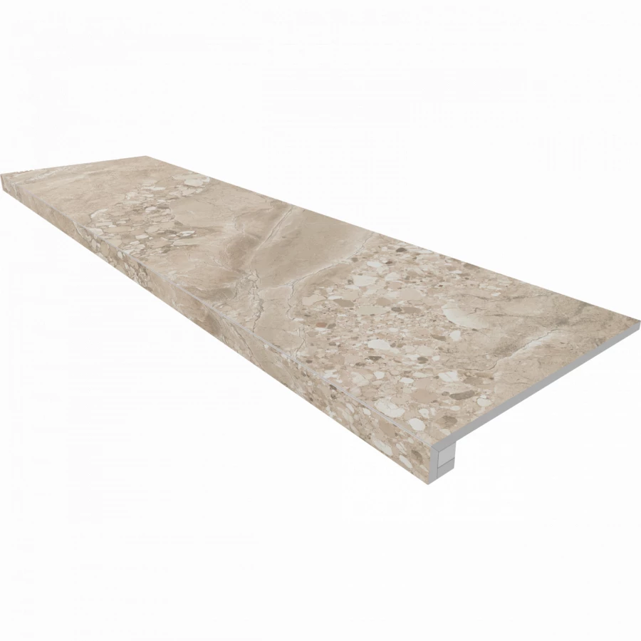 Комплект Estima Oceanmist Ступень OM02 33x120 неполированный прямоугольный бортик без насечек Подступенок 14,5x120 69391