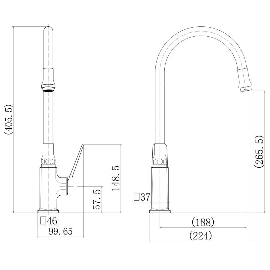 Смеситель Fashun для кухни хром A4186-7