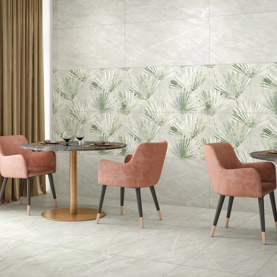 Керамогранит Infinity Ceramica Blomex Decor Green Mist Glossy глянцевый серый 120x60 см