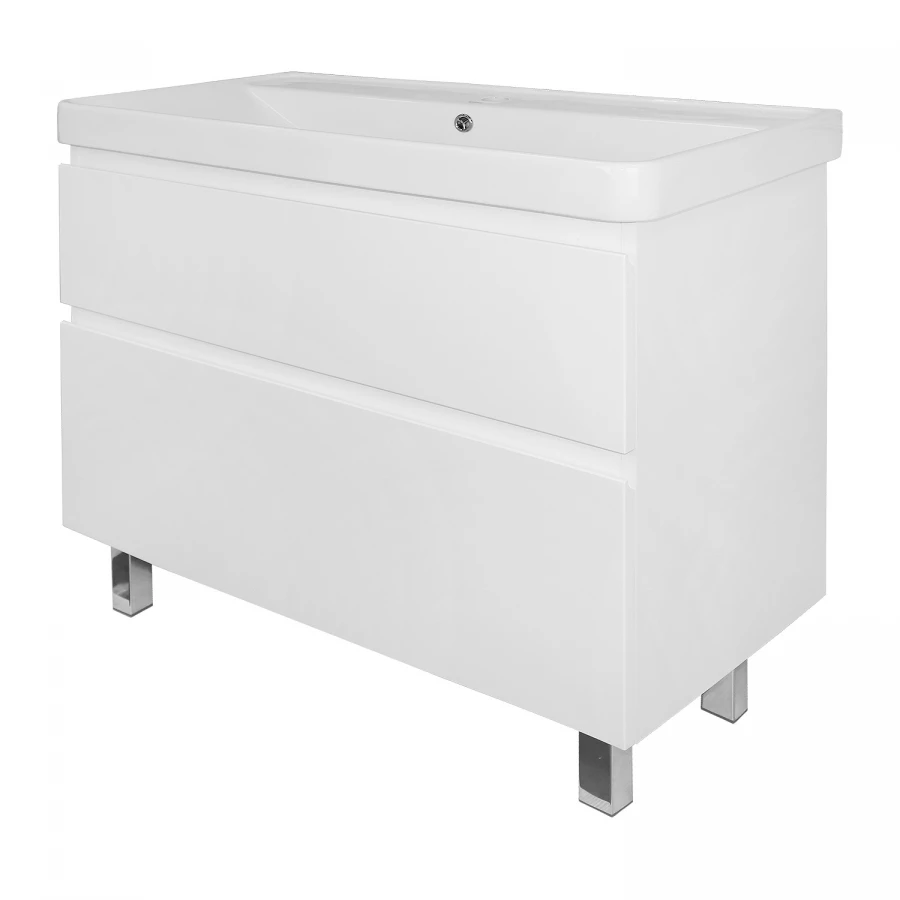 Комплект Тумба Azario Мила 90 Н напольная с раковиной Monte 900 белый CS00089953 91х47х86 см