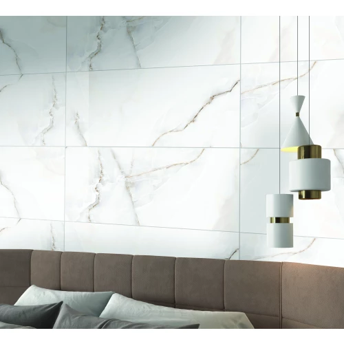 Керамогранит lamore Ceramic Gloss 60х120 Onyx Bianco глянцевый белый 60/120-045 120х60 см