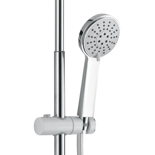 Душевая система Azario с поворотным изливом керамический картридж хром белый AZ-801