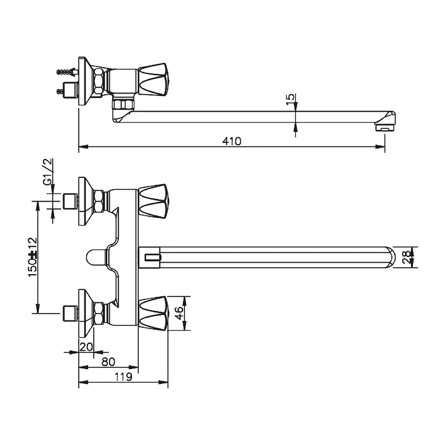 Смеситель для ванны и душа Esko moscow MS 31