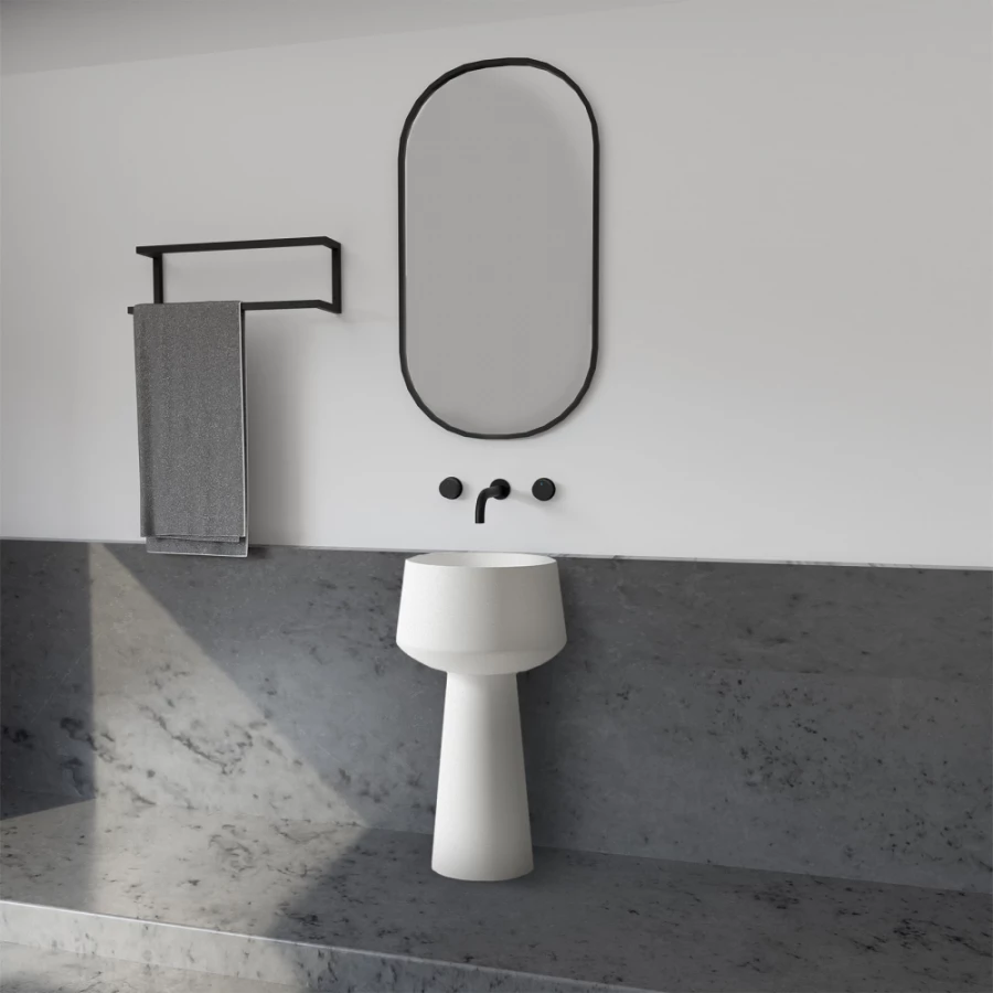 Раковина отдельностоящая Abber Stein белая матовая AS2508 50х50 см