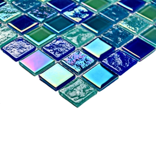 Мозаика Bonaparte Стеклянная мозаика Bondi breeze-25 25х25 глянцевая синяя 30х30 см