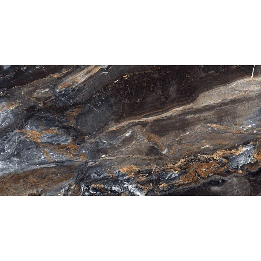 Керамогранит Neodom Luxury Lawa Nero Polished глянцевый черный N20331 120х60 см