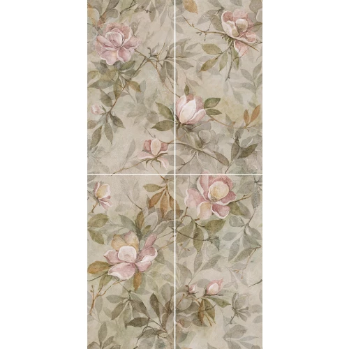 Панно Kerama Marazzi Магнолия 1 матовый зеленый (компл. из 4-х шт.) 60х120 см