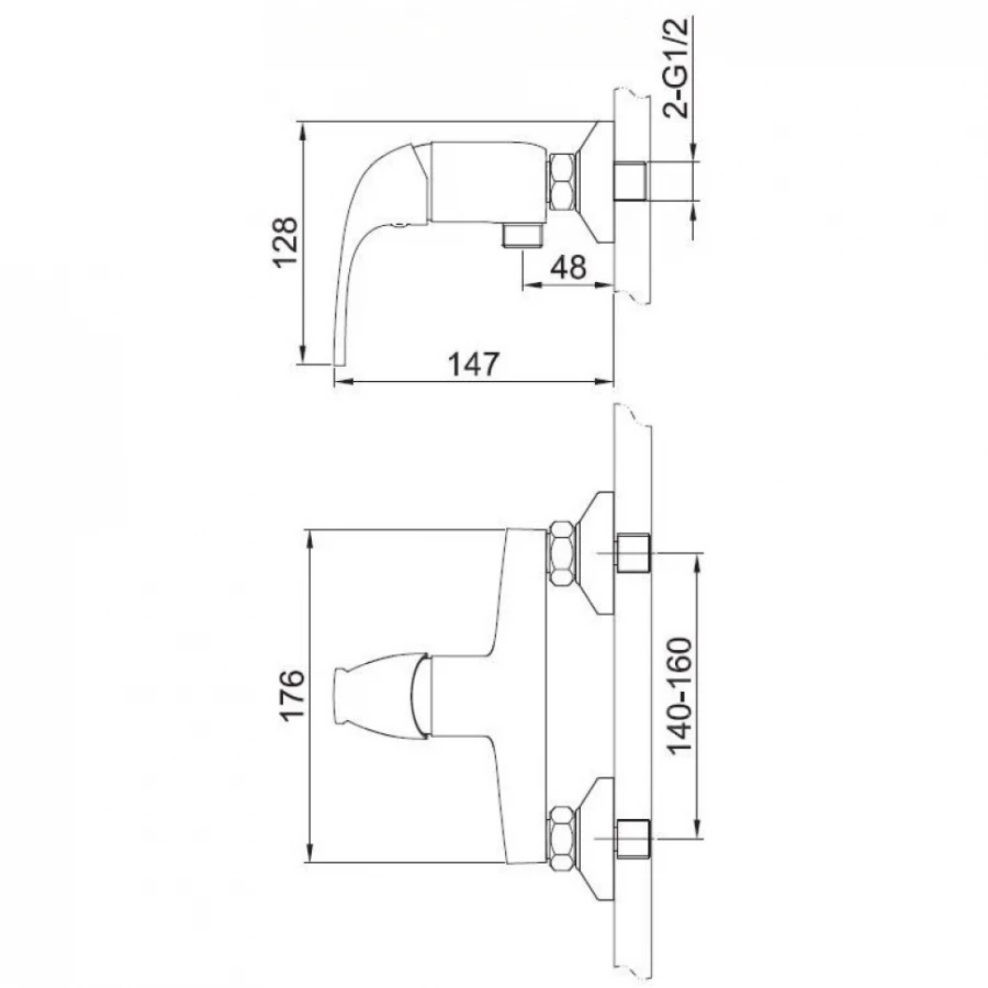 Смеситель для ванны и душа Esko VR80B Esko