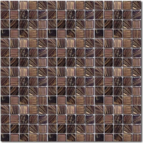 Стеклянная мозаика Rose Mosaic Aquatica Dark Chocolate 2x2 смесь глянцевая коричневая G45+G43+G41 32,2х32,2 см