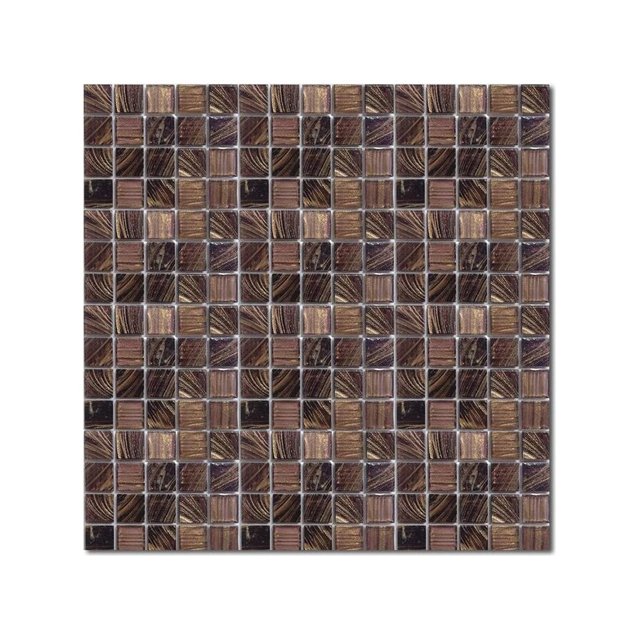 Стеклянная мозаика Rose Mosaic Aquatica Dark Chocolate 2x2 смесь глянцевая коричневая G45+G43+G41 32,2х32,2 см