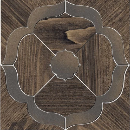 Декор Kerama Marazzi Гранд Вуд наборный коричневый 19,6х19,6 см