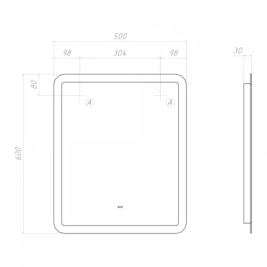 Зеркало Vigo Wing Classic 500 80 50x60 см