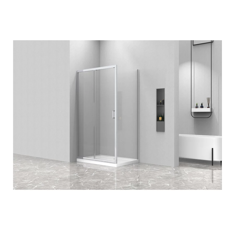 Душевое ограждение Azario Alton без поддона прозрачное стекло 6 мм цвет профиля серебро AZ-NAC1131 L 1200 120х80х200 см