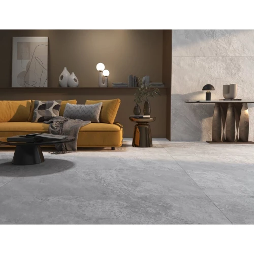 Керамогранит Meili Ceramic Storm Light Grey Matt матовый светло-серый FAMR16340 160х80 см