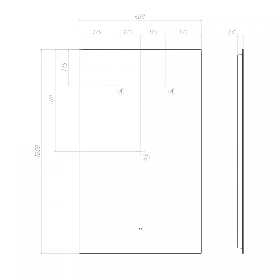 Зеркало Vigo Quadro Comfort 600 144 60x100 см