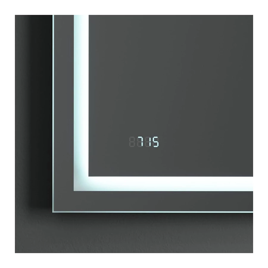 Универсальное зеркало с контурной Led-подсветкой Am Pm Gem часами и косметическим зеркалом M91AMOX0653WG 65 см