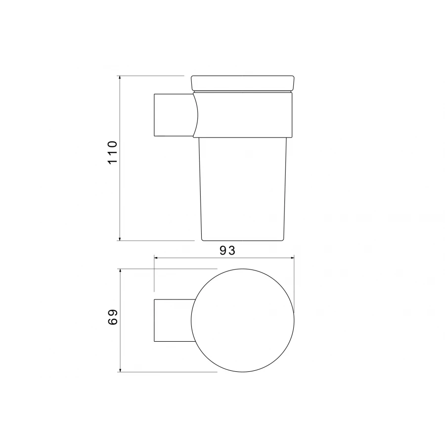 Стакан с держателем Aquatek Лира матовый черный AQ4427MB