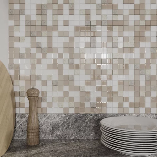 Мозаика Orro Mosaic Гласстоне Капри 25х25 глянцевая бежевая 30х30 см