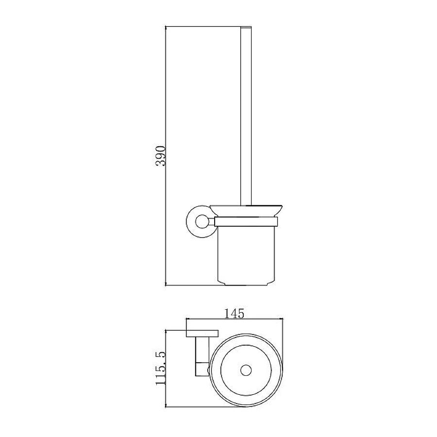 Ершик настенный Aquatek Вега матовый черный AQ4010MB