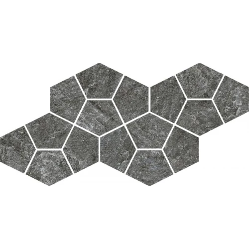 Мозаика Italon Магма Графит Призм матовая серая 620110000248 41,3х20,5 см