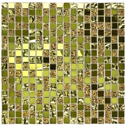 Мозаика Bonaparte Стеклянная мозаика Mirror Gold 15х15 зеркальная глянцевая золотая 30х30 см