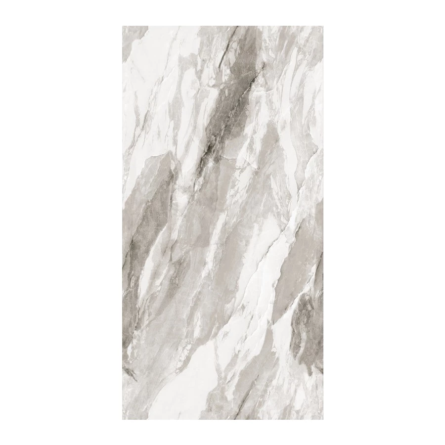 Керамогранит Realistik Bergen Polished Silver Carving глянцевый серый 120х60 см