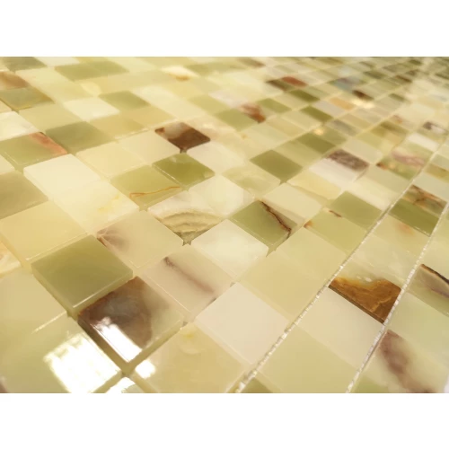 Мозаика из натурального камня Caramelle Mosaic Onice Jade Verde POL зеленый 29,8x29,8 см