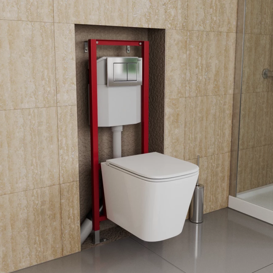 Инсталляция D&K с клавишей хром DI8140116 40x16.5x116 см