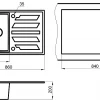 Кухонная мойка Granula 8601, БАЗАЛЬТ 86х50 см