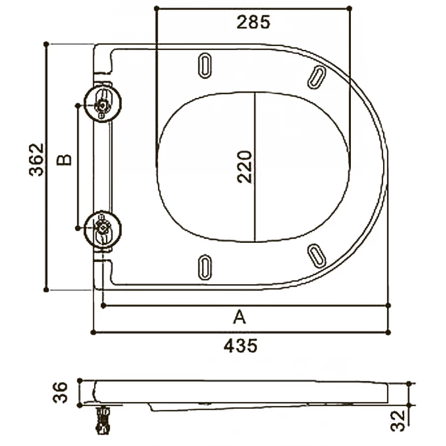 Быстросъемное дюропластовое сиденье Lavinia Boho с медленно опускающейся крышкой 33290420, подходит для унитаза из коллекции Biore Compacto 330402CR