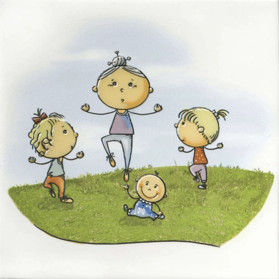 Декор Kerama Marazzi Весёлые старты Йога полуматовый голубой OS/A254/5009 20x20 см