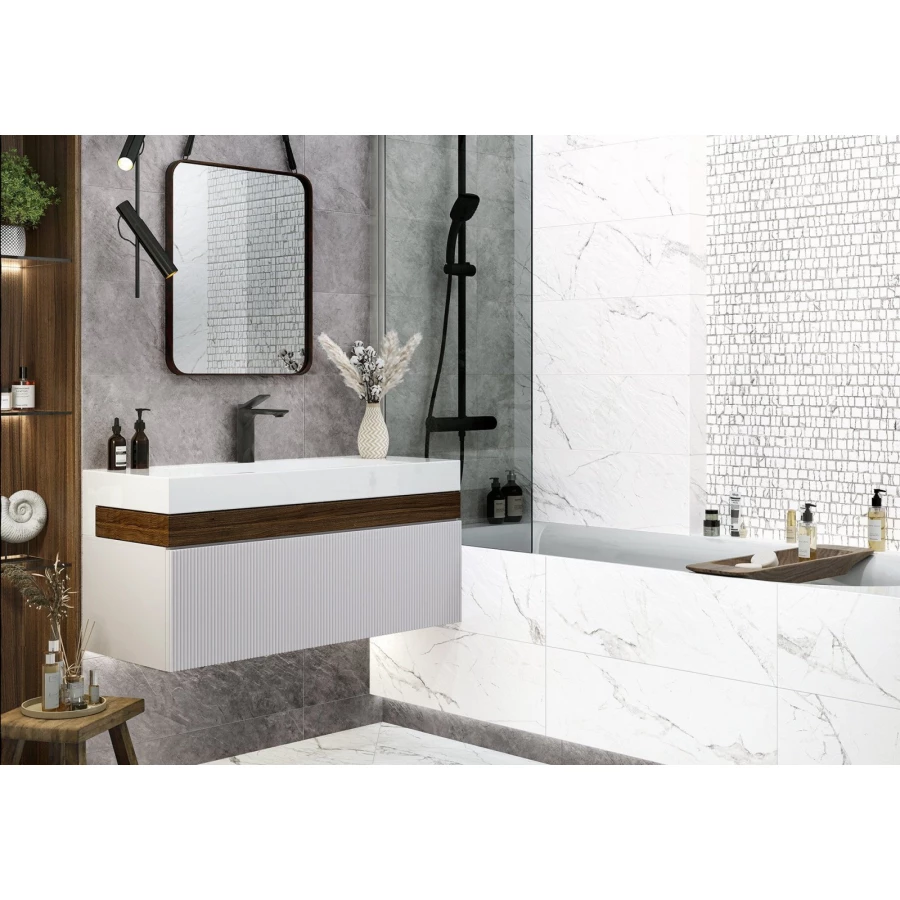 Плитка облицовочная рельефная ALMA Ceramica Laurent 7 шт в уп 53,508 м в пал TWU12LRT70R 74х24,6х0,9 см