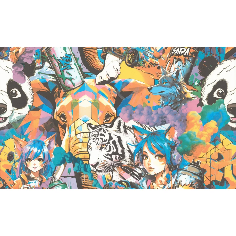 Обои флизелиновые Palitra Home Anime HomeColor бирюзовые HC72283-63 1,06х10,05 м