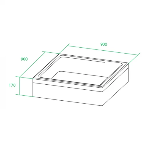 Поддон Iddis P19W квадратный белый 90х90х17 см