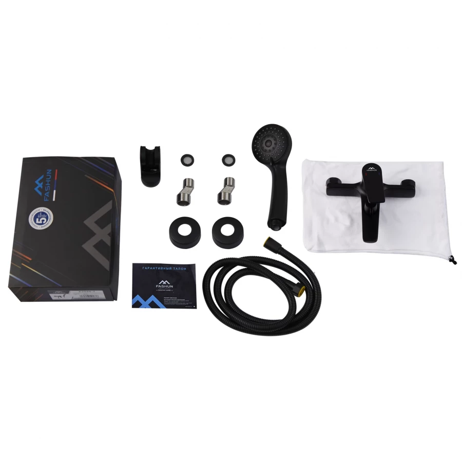 Смеситель Fashun ванно-душевой черный A3286-7