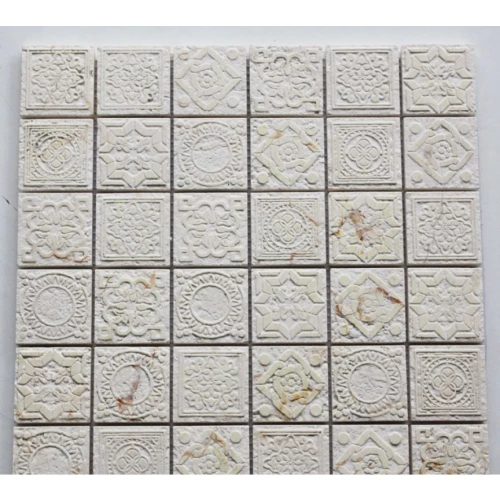 Мозаика из натурального камня Art&Natura Equilibrio сетка 48x48 глянцевая бежевая 3641H 30x30 см