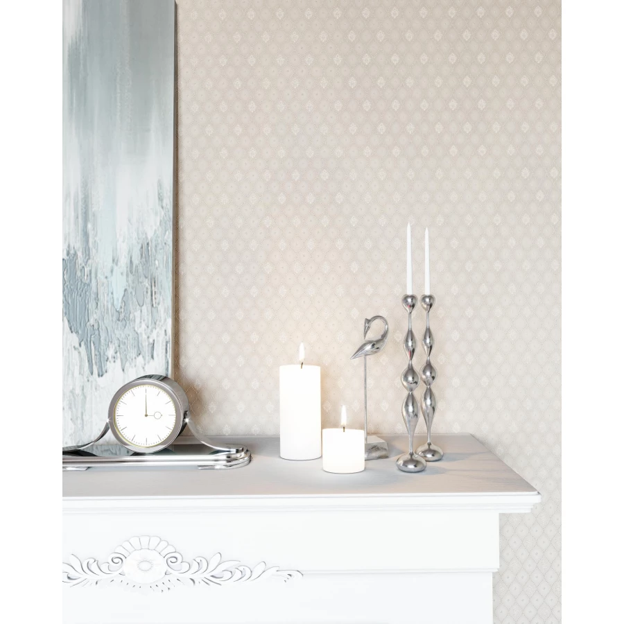 Обои флизелиновые Palitra Home HomeColor Iris Merletto Rosalina бежевые HC71619-21 1,06х10,05 м