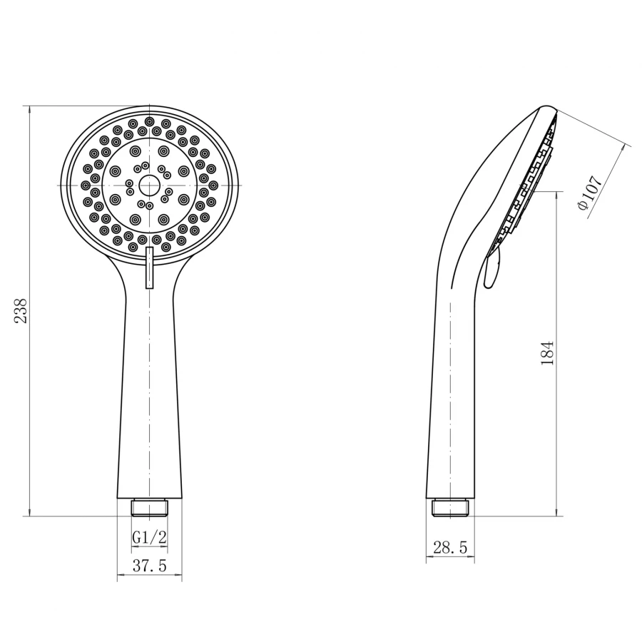 Лейка для душа Fashun 5 режима хром A13