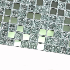 Мозаика Bonaparte Стеклянная мозаика Mirror 15х15 зеркальная глянцевая серебряная 30х30 см